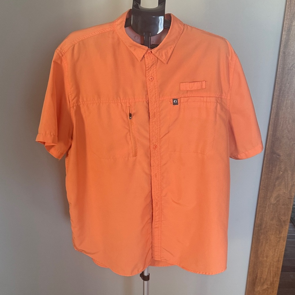 Columbia Orange Button-Up Shirt